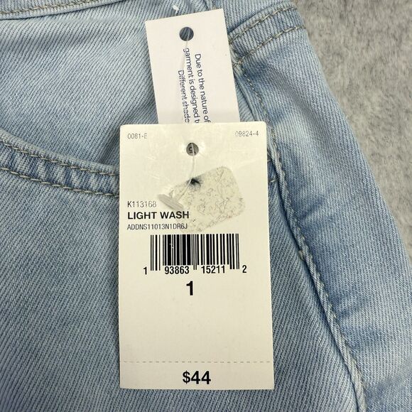 YMI Dream Fit Denim Mini Skirt 1/25 Blue Raw Hem Distressed Jean Pockets Stretch - Picture 3 of 12